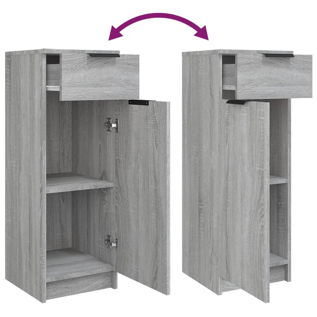 3 Piece Bathroom Cabinet Set Grey Sonoma Engineered Wood