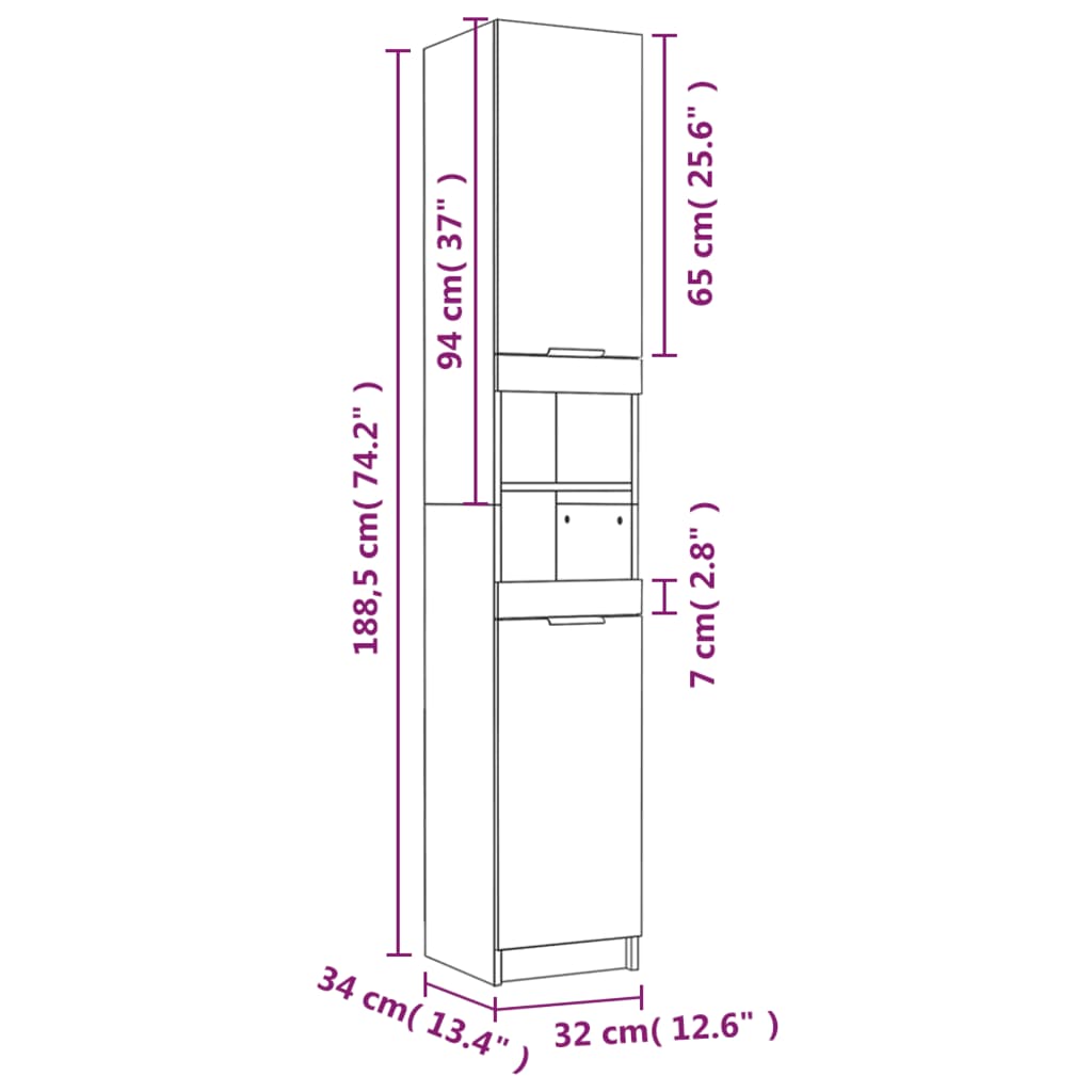 4 Piece Bathroom Cabinet Set White Engineered Wood