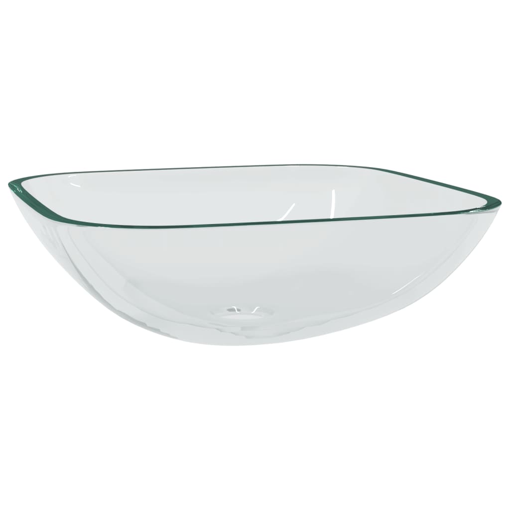 Square Glass Basin with Rounded Base - Bend