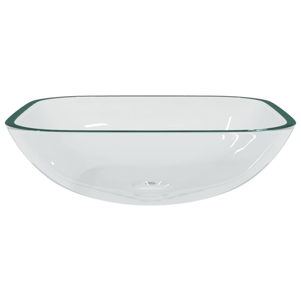 Square Glass Basin with Rounded Base - Bend