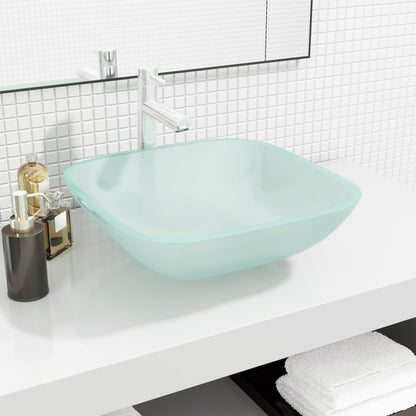 Square Glass Basin with Rounded Base - Bend