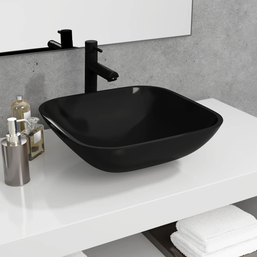 Square Glass Basin with Rounded Base - Bend