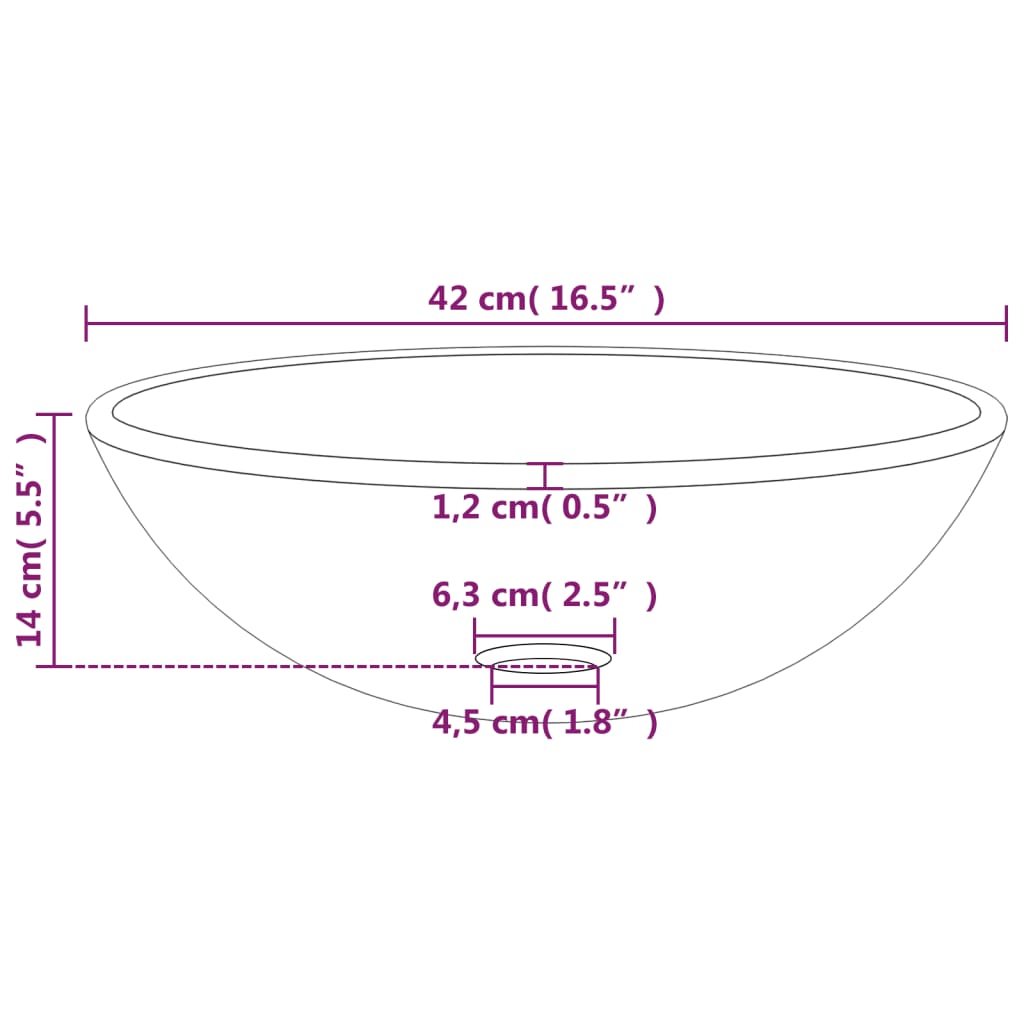 Tempered Glass Basin - Bend