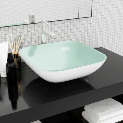 Square Glass Basin with Rounded Base - Bend