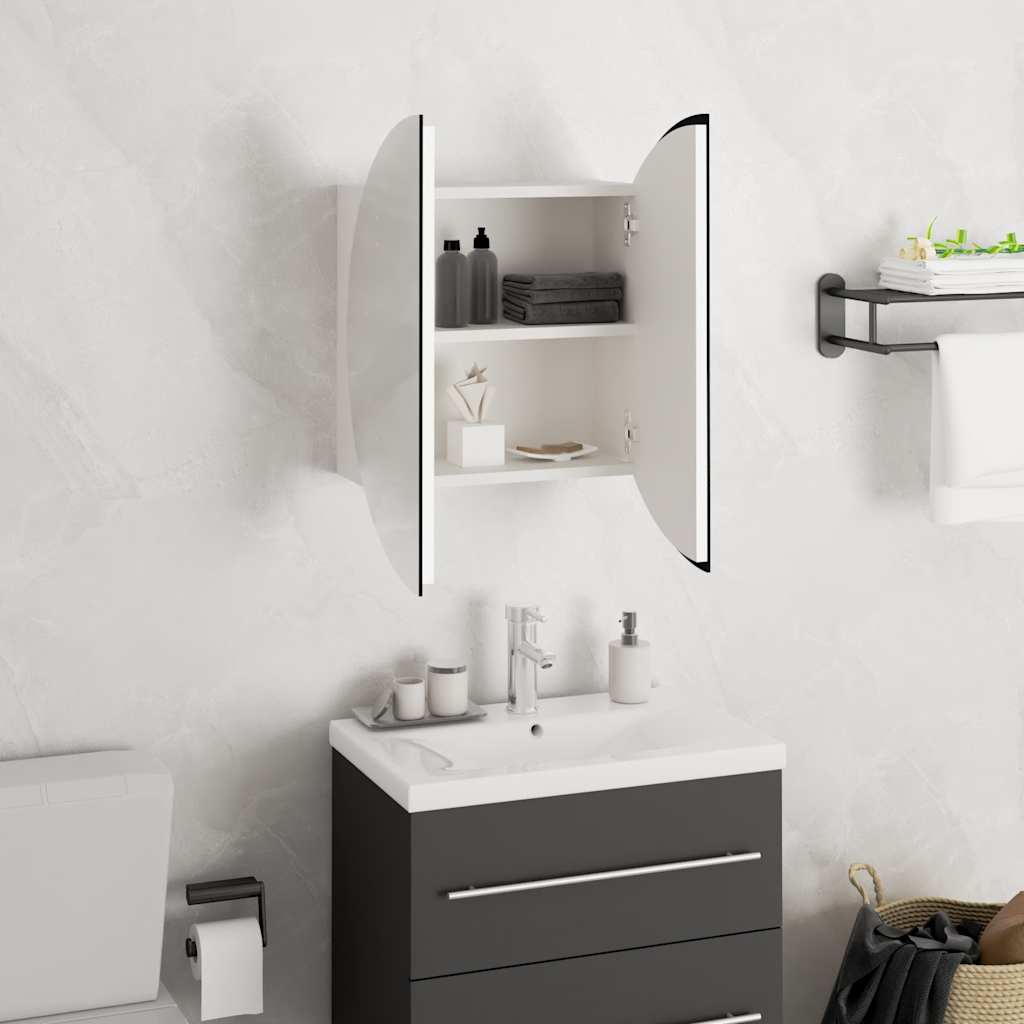 Bathroom Cabinet with Round Mirror & LED - Bend