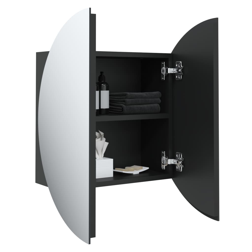 Bathroom Cabinet with Round Mirror & LED - Bend