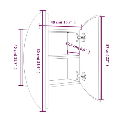 Bathroom Cabinet with Round Mirror & LED - Bend