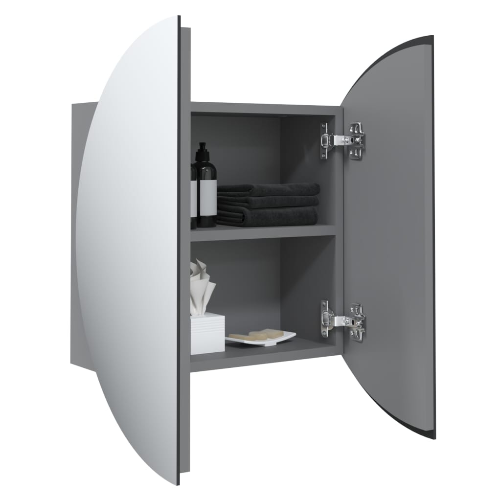 Bathroom Cabinet with Round Mirror & LED - Bend