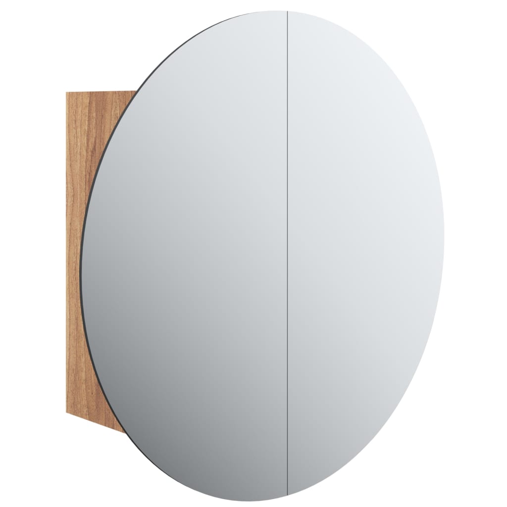 Bathroom Cabinet with Round Mirror & LED - Bend