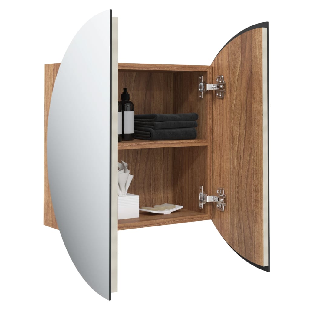 Bathroom Cabinet with Round Mirror & LED - Bend