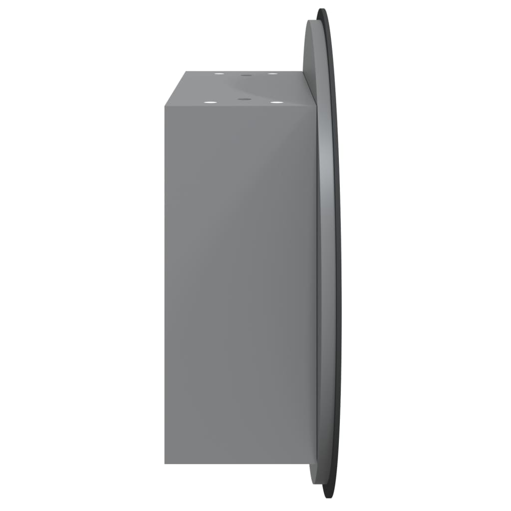 Bathroom Cabinet with Round Mirror&LED Grey 47x47x17.5 cm - Bend