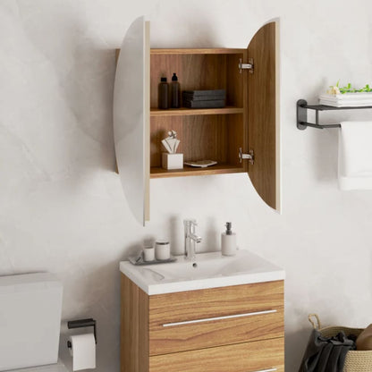 Bathroom Cabinet with Round Mirror & LED - Bend