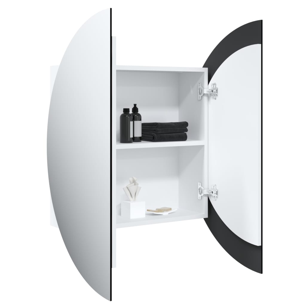 Bathroom Cabinet with Round Mirror & LED - Bend