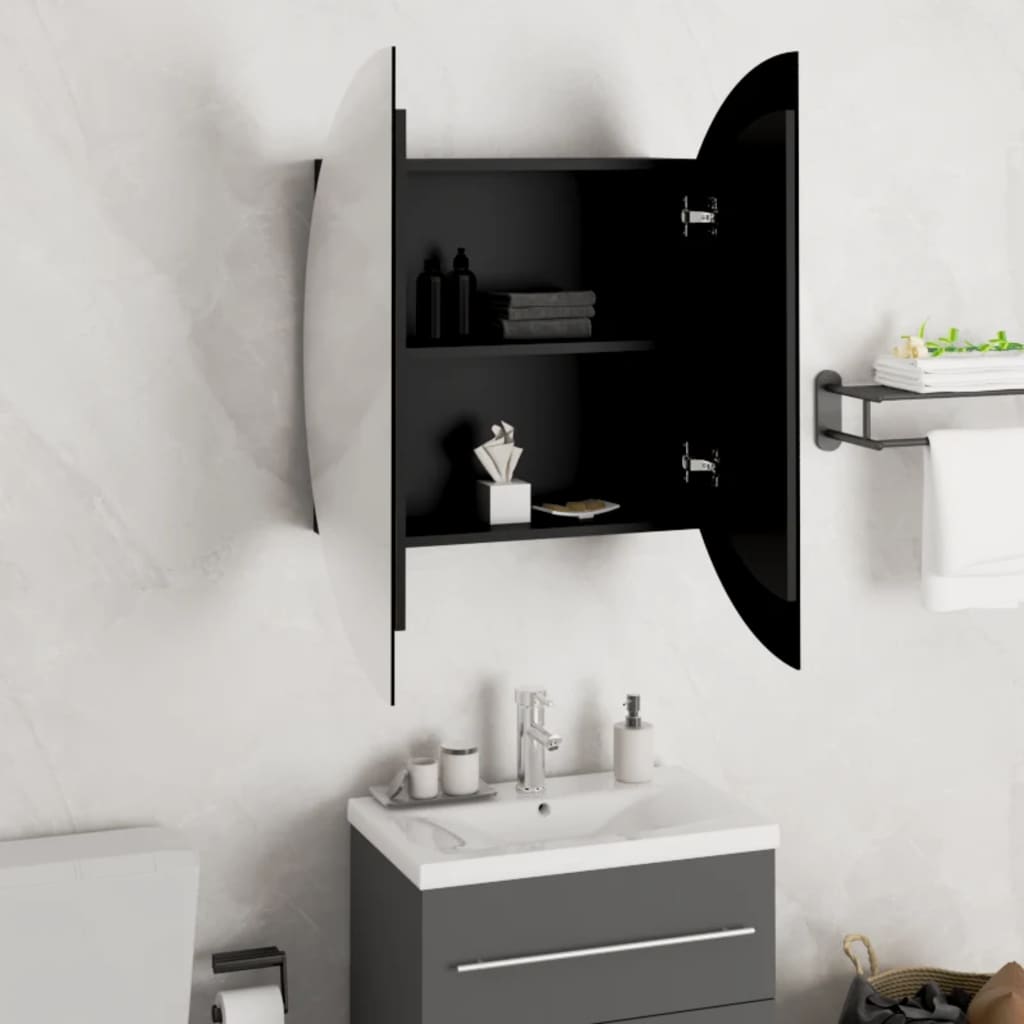 Bathroom Cabinet with Round Mirror & LED - Bend