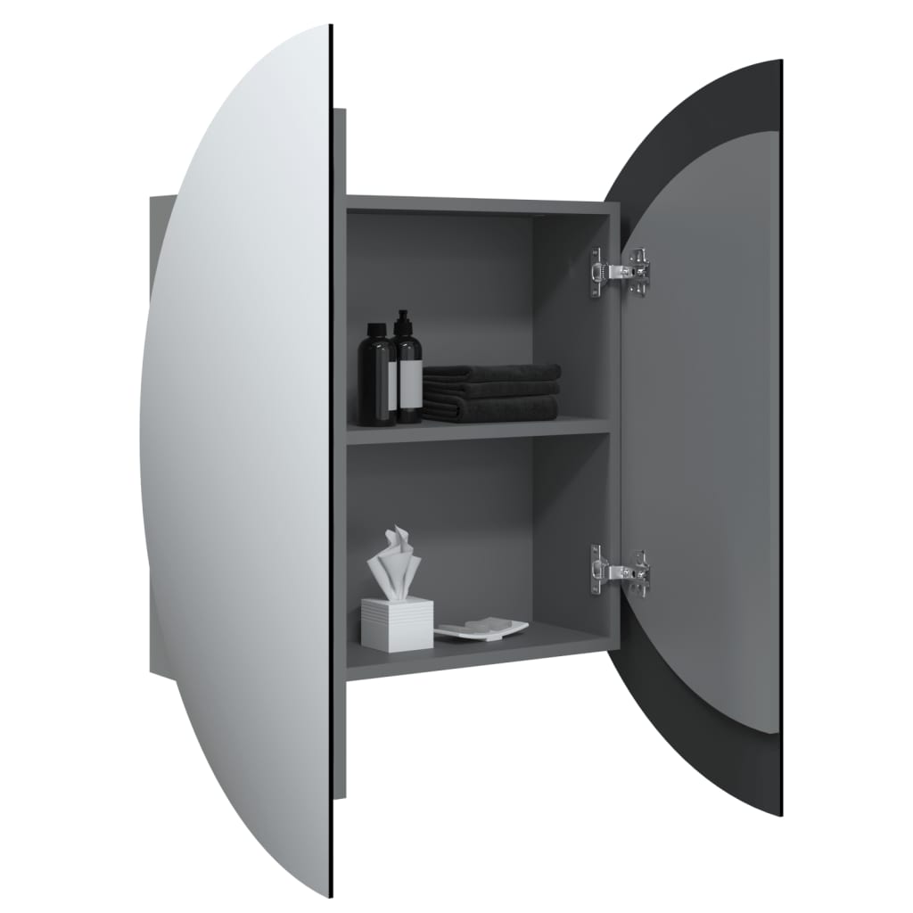 Bathroom Cabinet with Round Mirror & LED - Bend