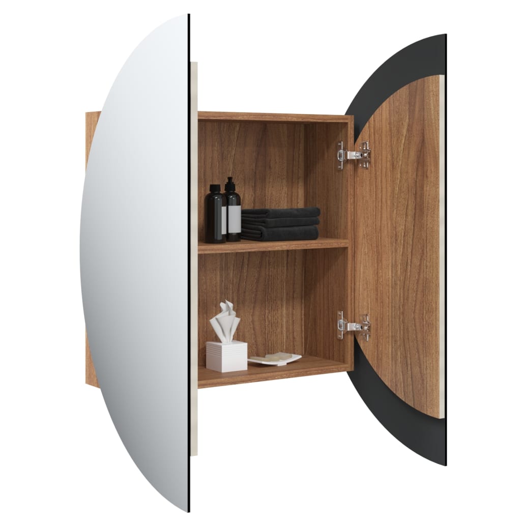 Bathroom Cabinet with Round Mirror & LED - Bend