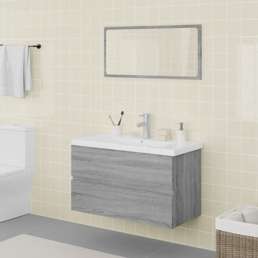 Bathroom Furniture Set Grey Sonoma Engineered Wood