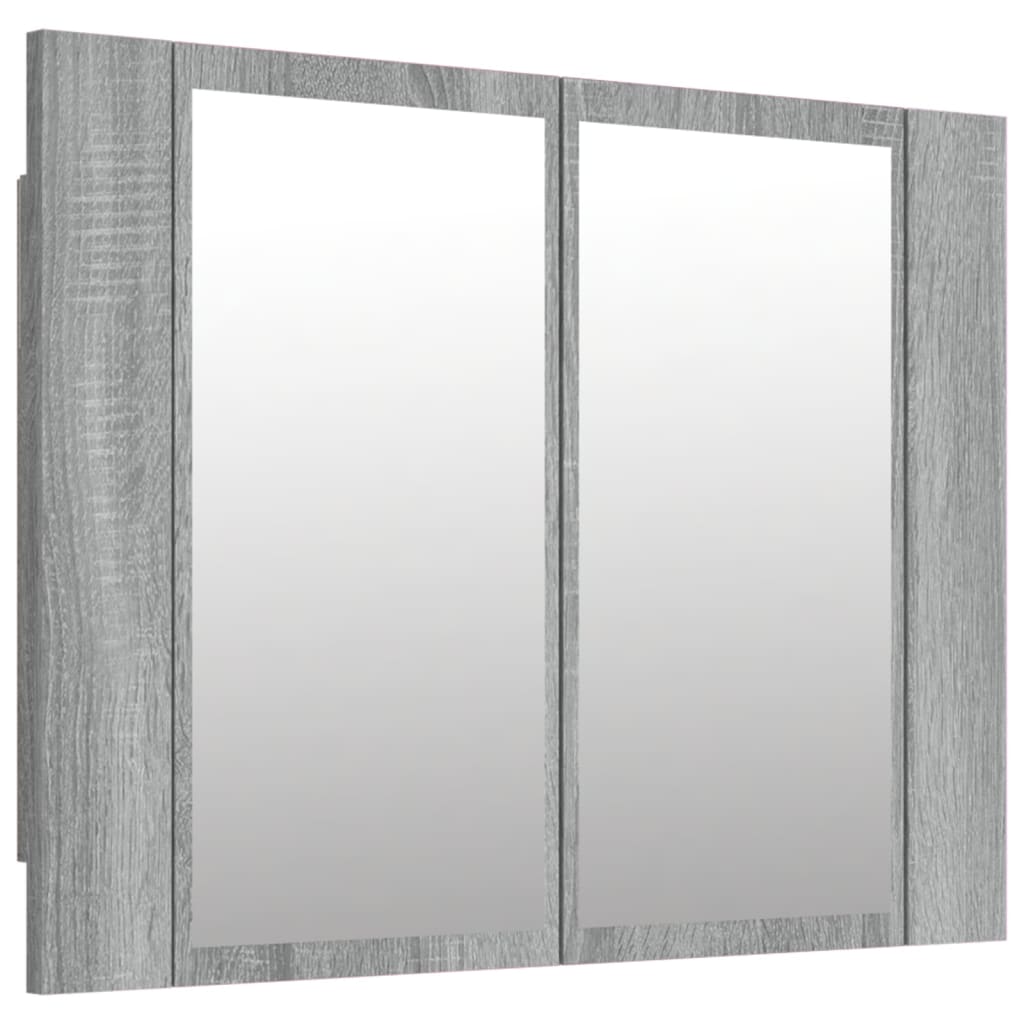 LED Mirror Cabinet Grey Sonoma 60x12x45 cm Engineered Wood - Bend