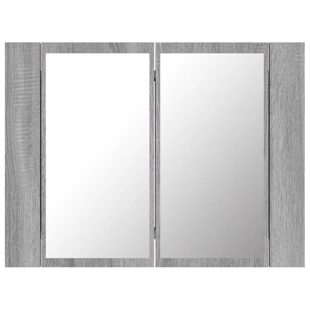 LED Mirror Cabinet Grey Sonoma 60x12x45 cm Engineered Wood - Bend