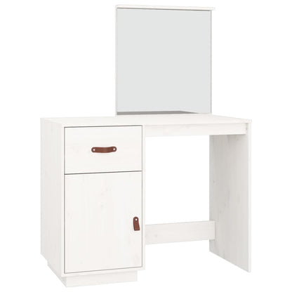 Dressing Table White 95x50x134 cm Solid Wood Pine