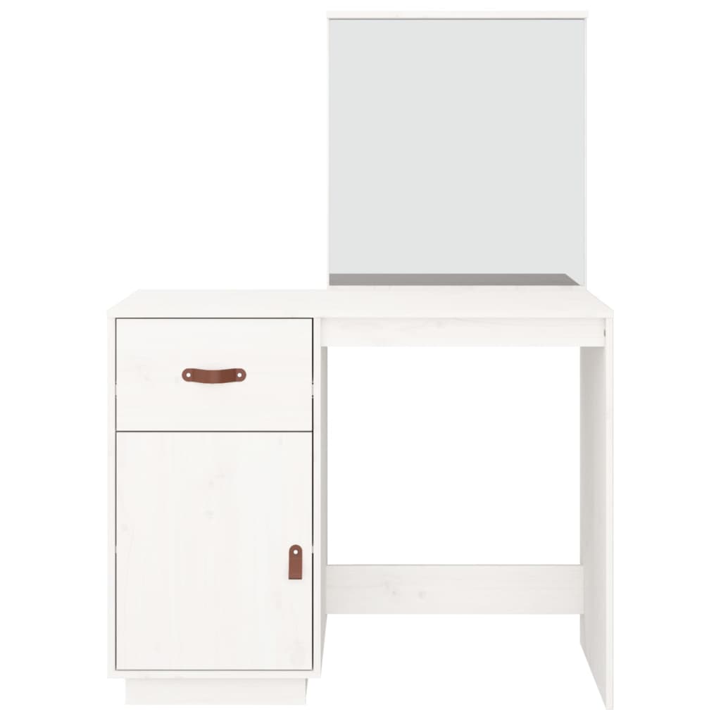 Dressing Table White 95x50x134 cm Solid Wood Pine