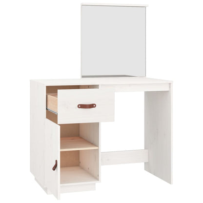 Dressing Table White 95x50x134 cm Solid Wood Pine