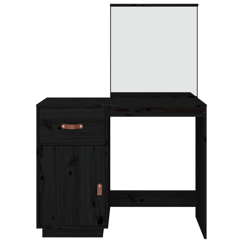 Dressing Table Black 95x50x134 cm Solid Wood Pine