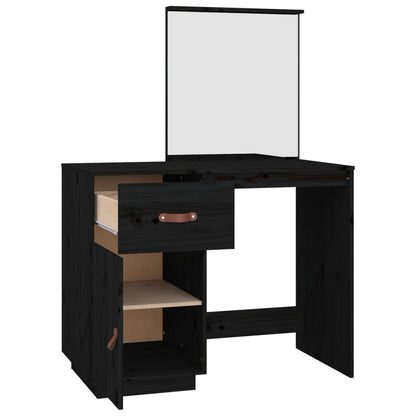 Dressing Table Black 95x50x134 cm Solid Wood Pine