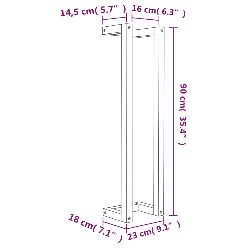 Towel Rack White 23x18x90 cm Solid Wood Pine