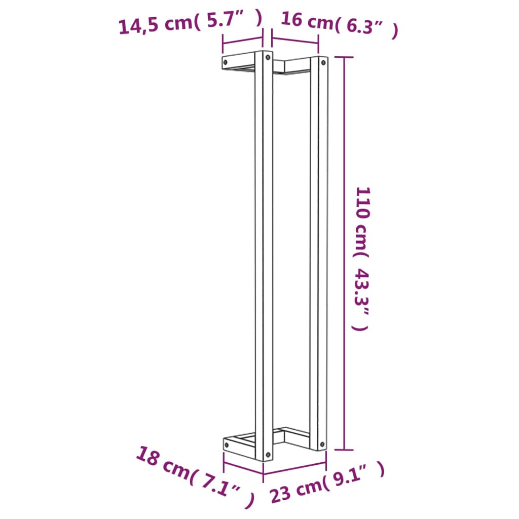 Towel Rack 23x18x110 cm Solid Wood Pine