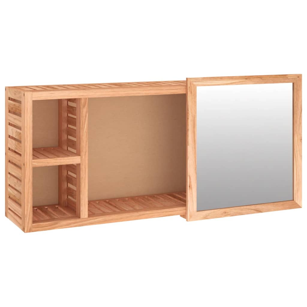 Mirror Cabinet 80x17x34 cm Solid Wood Walnut - Bend