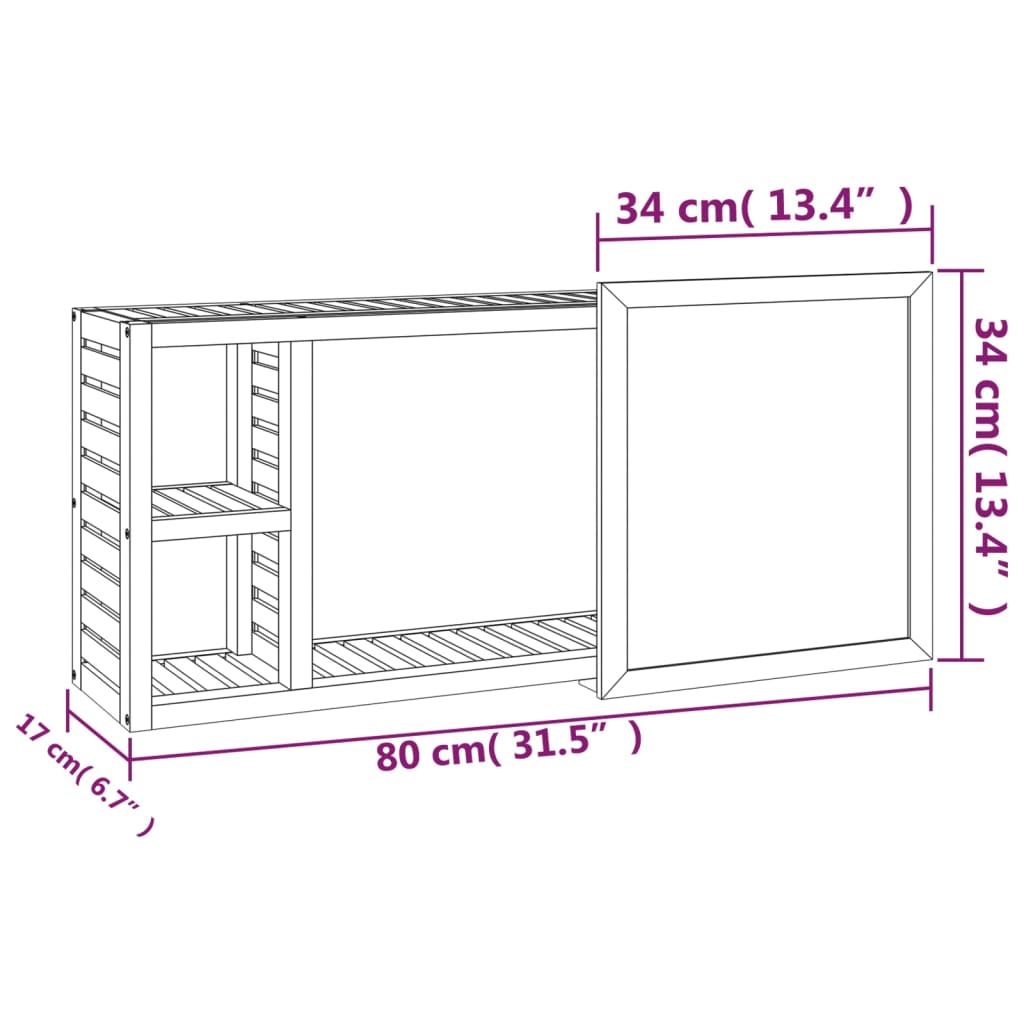 Mirror Cabinet 80x17x34 cm Solid Wood Walnut - Bend