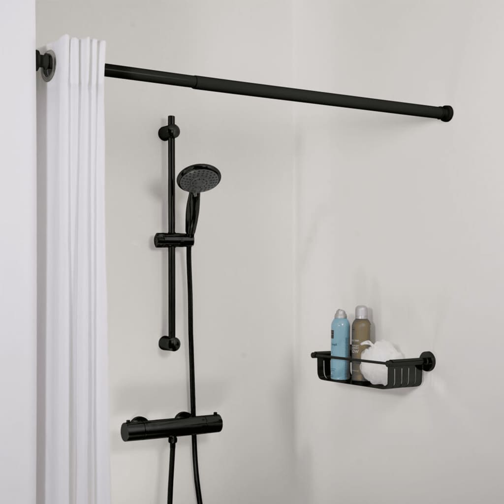 Sealskin Telescopic Shower Curtain Rod 80-130 cm Black - Bend