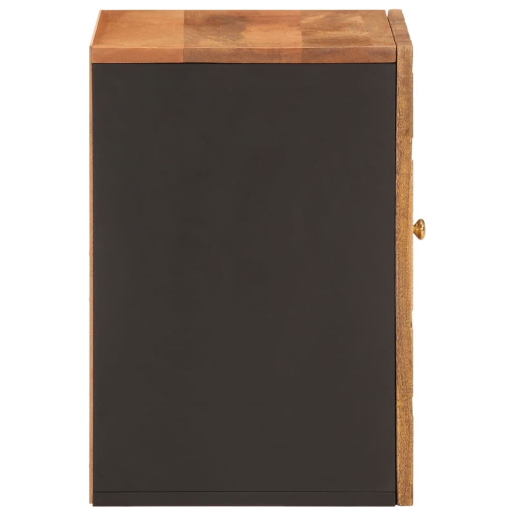 Bathroom Wall Cabinet Brown and Black Solid Wood Mango - Bend