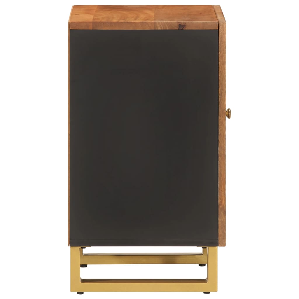 Mango Wood Bathroom Storage Cabinet in Brown and Black - Bend