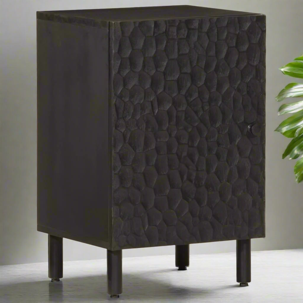 Black Mango Wood Bathroom Storage Cabinet - Bend