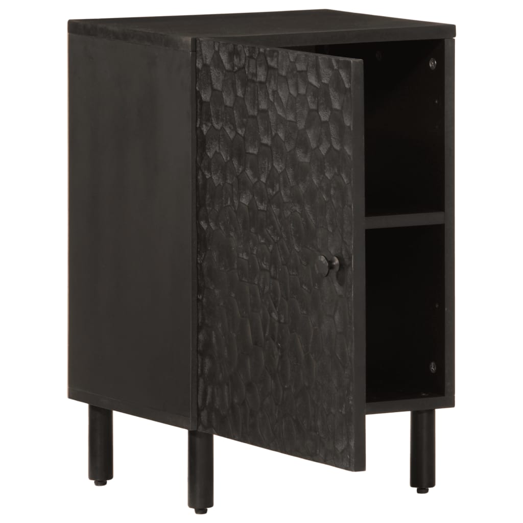 Black Mango Wood Bathroom Storage Cabinet - Bend