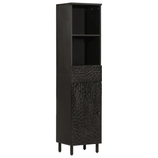 Bathroom Cabinet Black 38x33x160 cm Solid Wood Mango - Bend