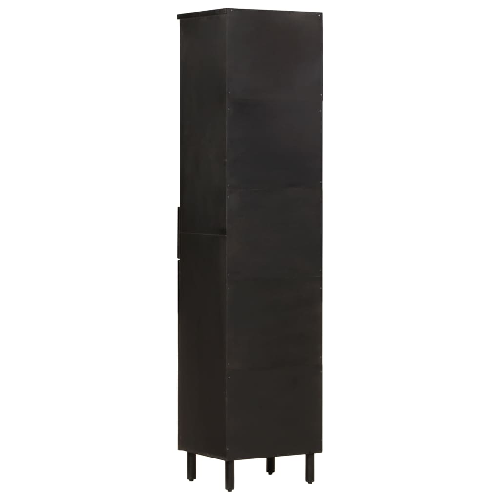 Bathroom Cabinet Black 38x33x160 cm Solid Wood Mango - Bend