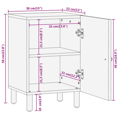 Mango Wood Bathroom Storage Cabinet - Bend