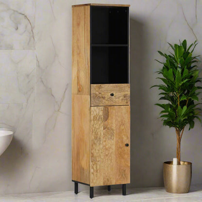 Mango Wood Bathroom Storage Cabinet - Bend