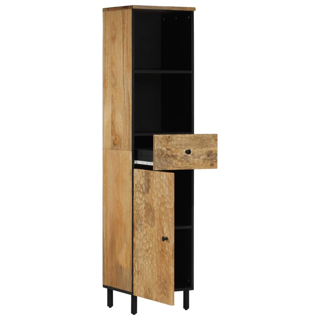 Mango Wood Bathroom Storage Cabinet - Bend