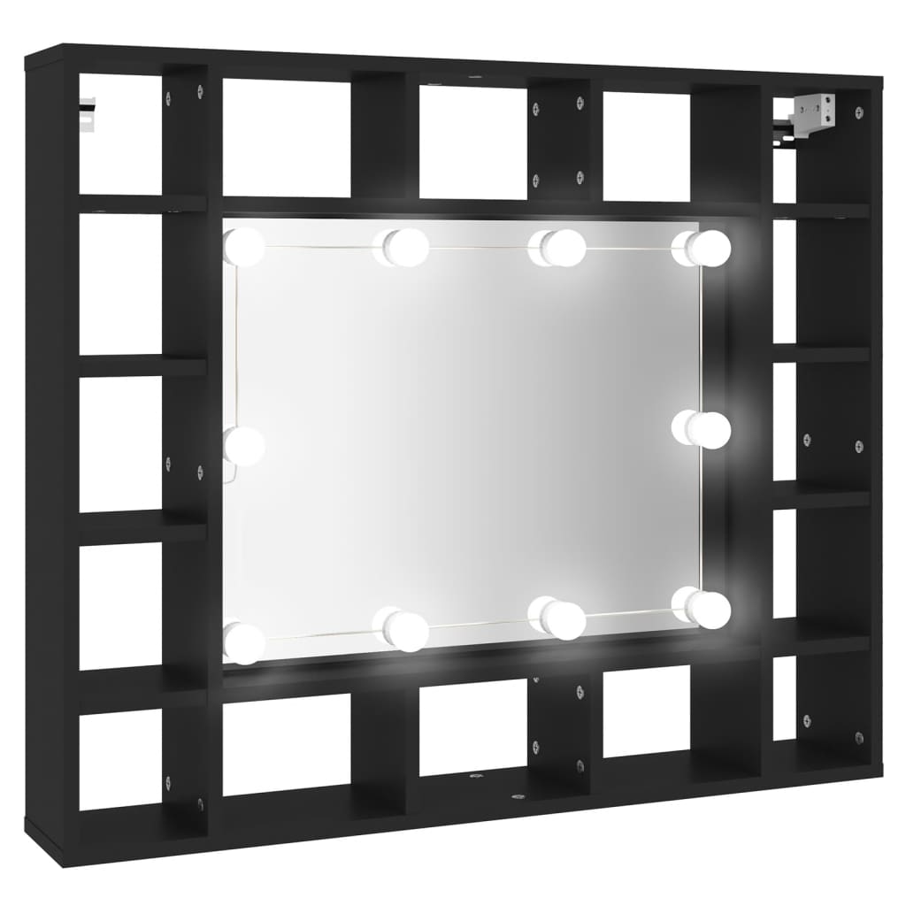 LED Mirror Cabinet Black 91x15x76.5 cm - Bend