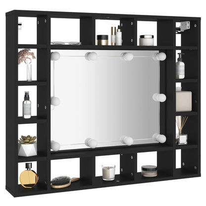 LED Mirror Cabinet Black 91x15x76.5 cm - Bend