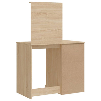 Dressing Table with LED Lights Sonoma Oak 90x42x132.5 cm