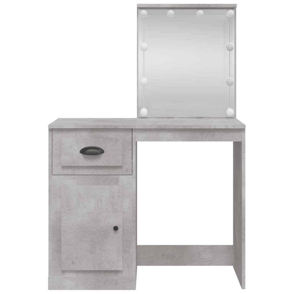 Dressing Table with LED Lights Concrete Grey 90x42x132.5 cm - Bend