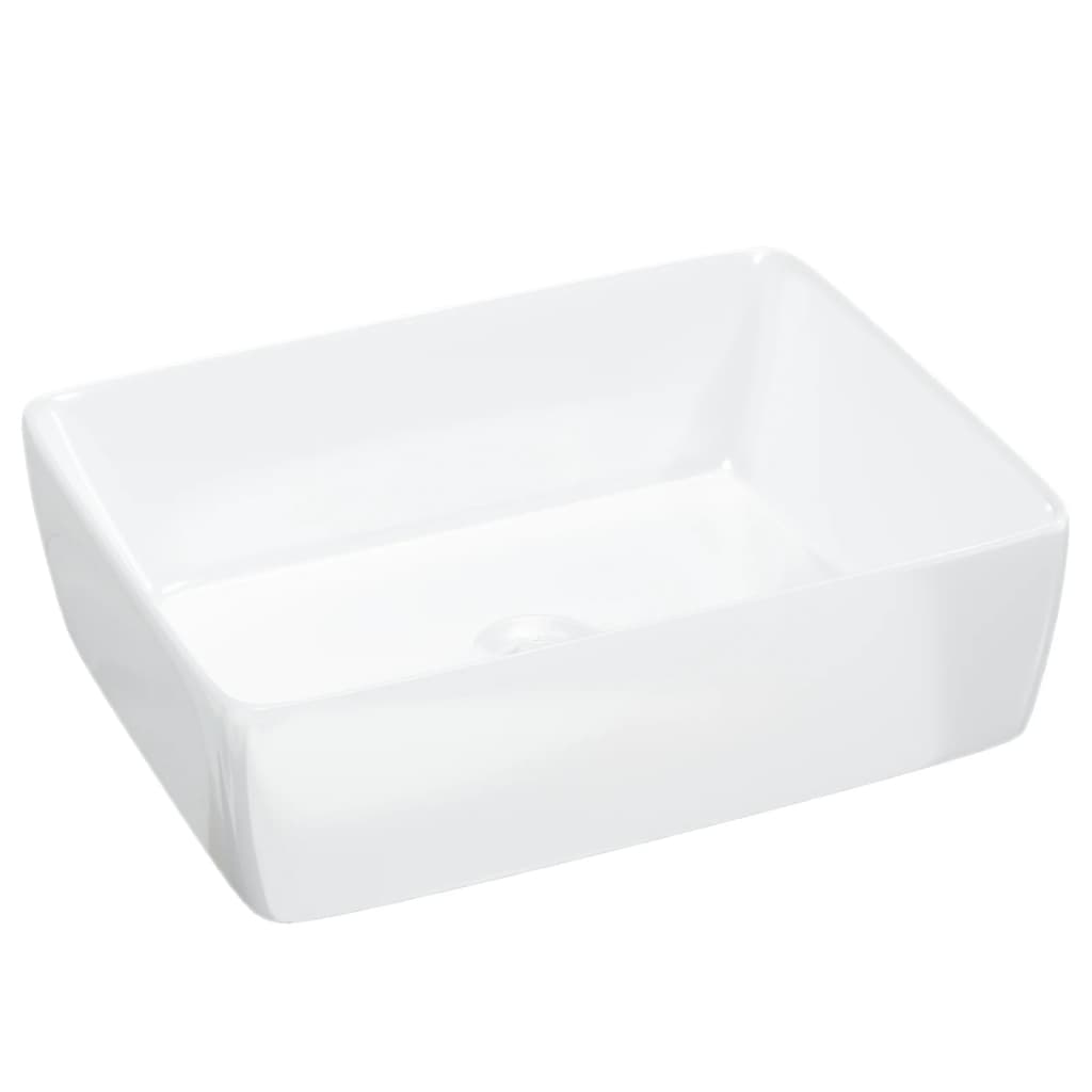 Wash Basin White 48x37x13 cm Ceramic Rectangle - Bend