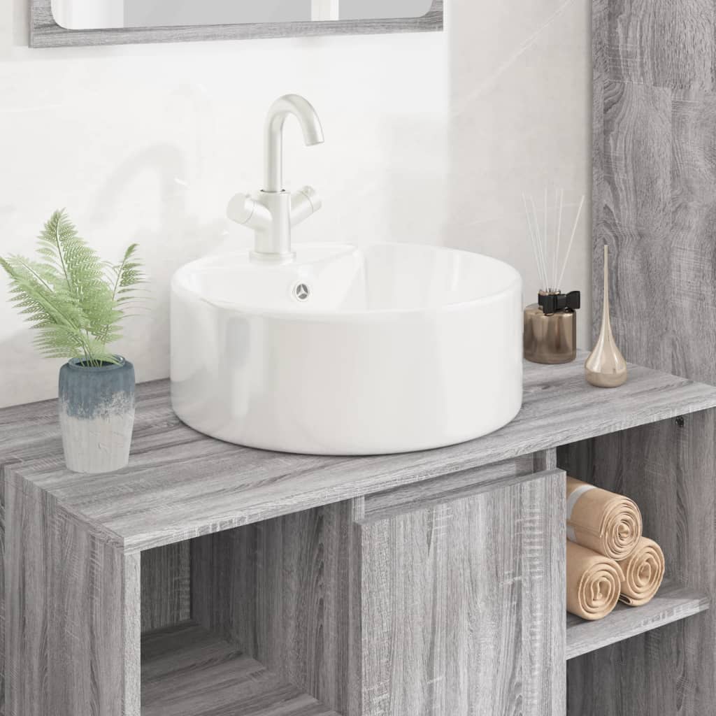 Wash Basin White 40x14.5 cm Ceramic Round - Bend