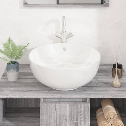 Wash Basin White 44x17 cm Ceramic Round - Bend