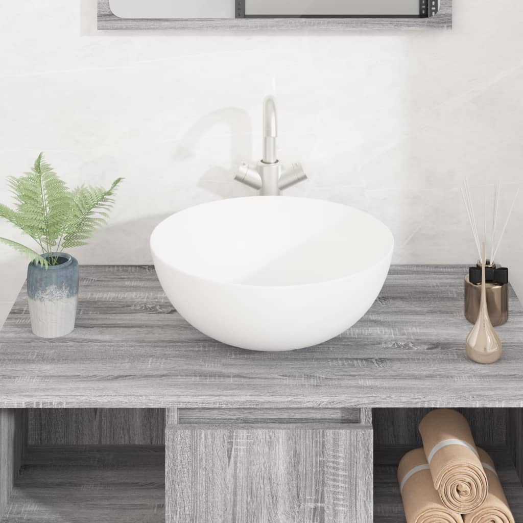 Wash Basin White 36x15 cm Ceramic Round - Bend